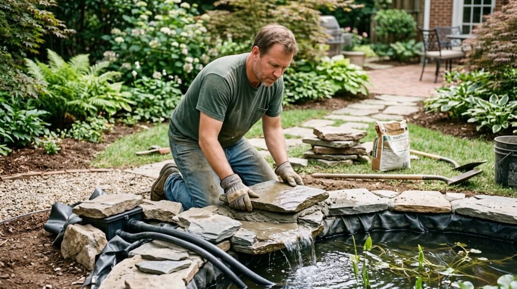 25 Garden Design Ideas to Transform Your Backyard Build water feature realistic image 202607071933
