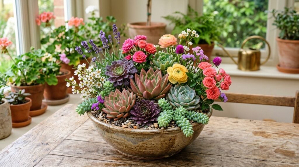 25 Flower Garden Ideas That Will Brighten Your Yard Succulent and Flower Mix 202607051133