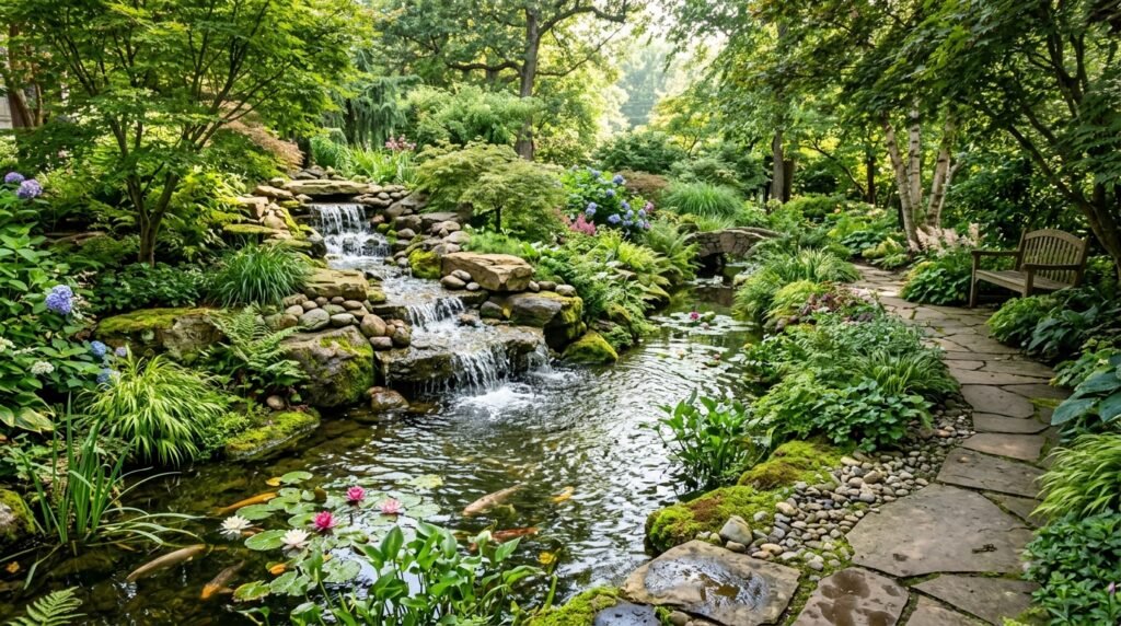 25 Flower Garden Ideas That Will Brighten Your Yard Water Feature Garden image 202607051141 1