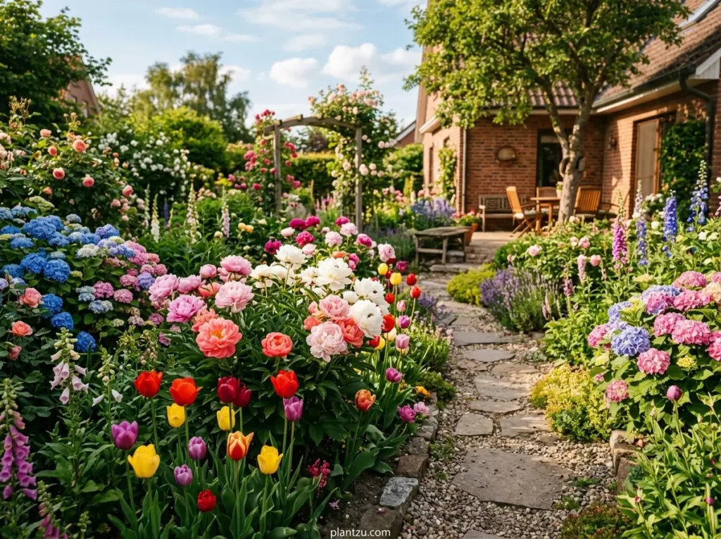 Flower garden with colorful blooms 202606030900