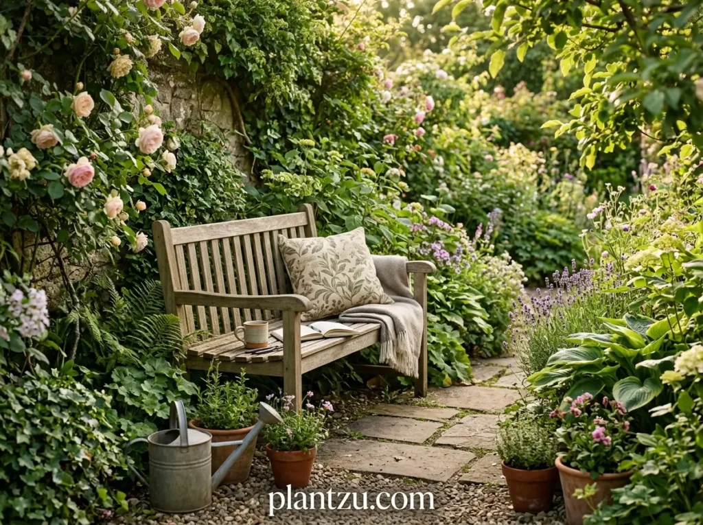 Gardening for Stress Relief: Tips That Work Garden corner with wooden bench 202606061241