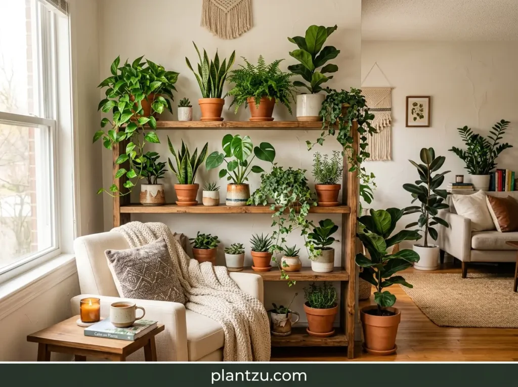 Indoor plants on shelf 202606041051