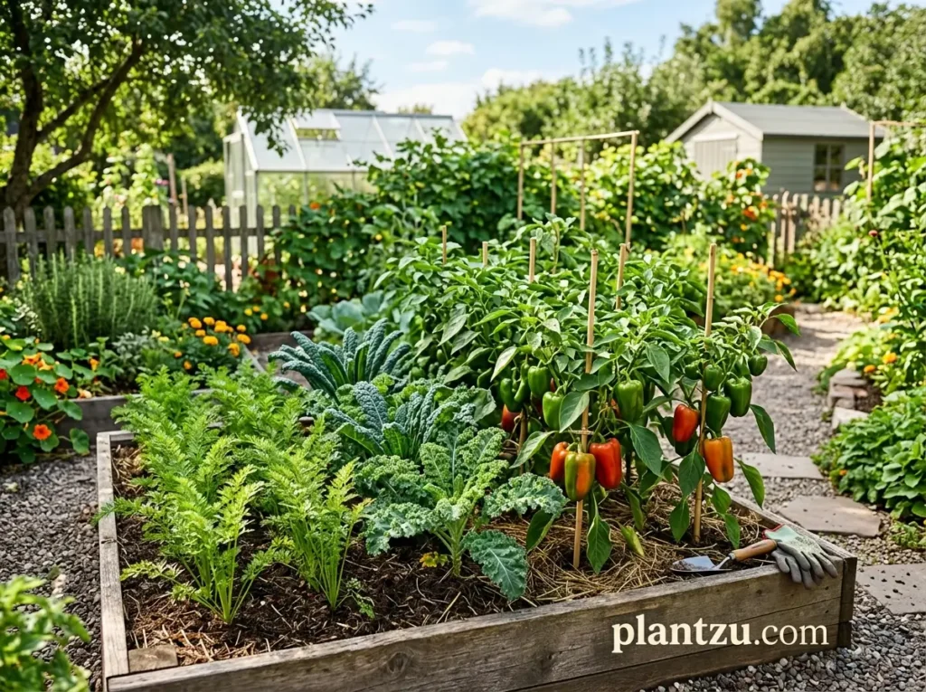 Vegetable garden bed with carrots 202606030916