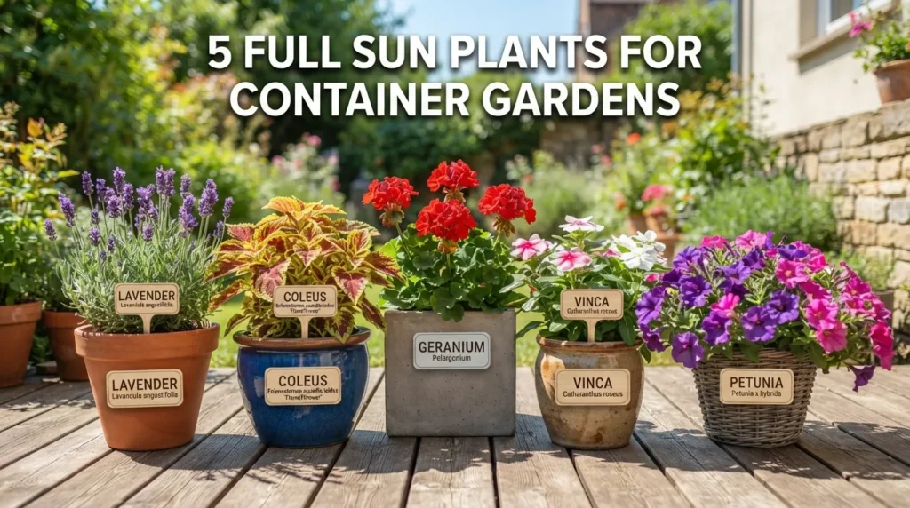5 Full Sun Plants for Container Gardens