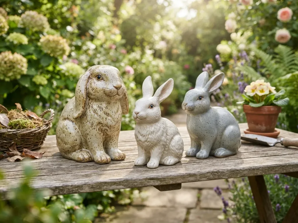 Ceramic Bunny Statues