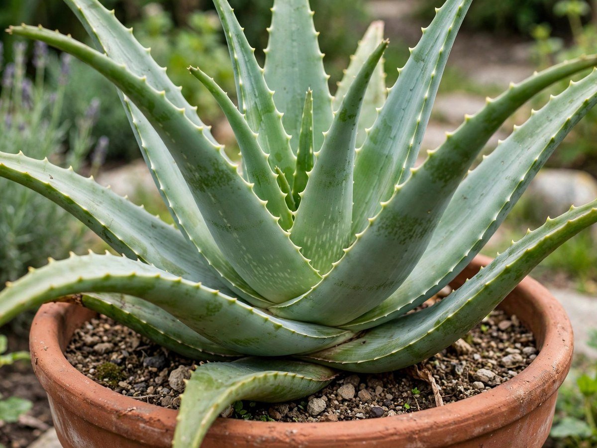 Best Medicinal Plants to Grow at Home Healthy aloe vera plant with thick leaves in a terracotta pot