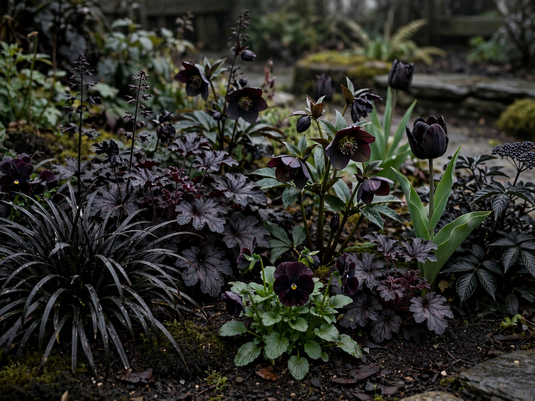 Black Plants for Halloween: 12 Gothic Garden Ideas Gothic garden with black plants