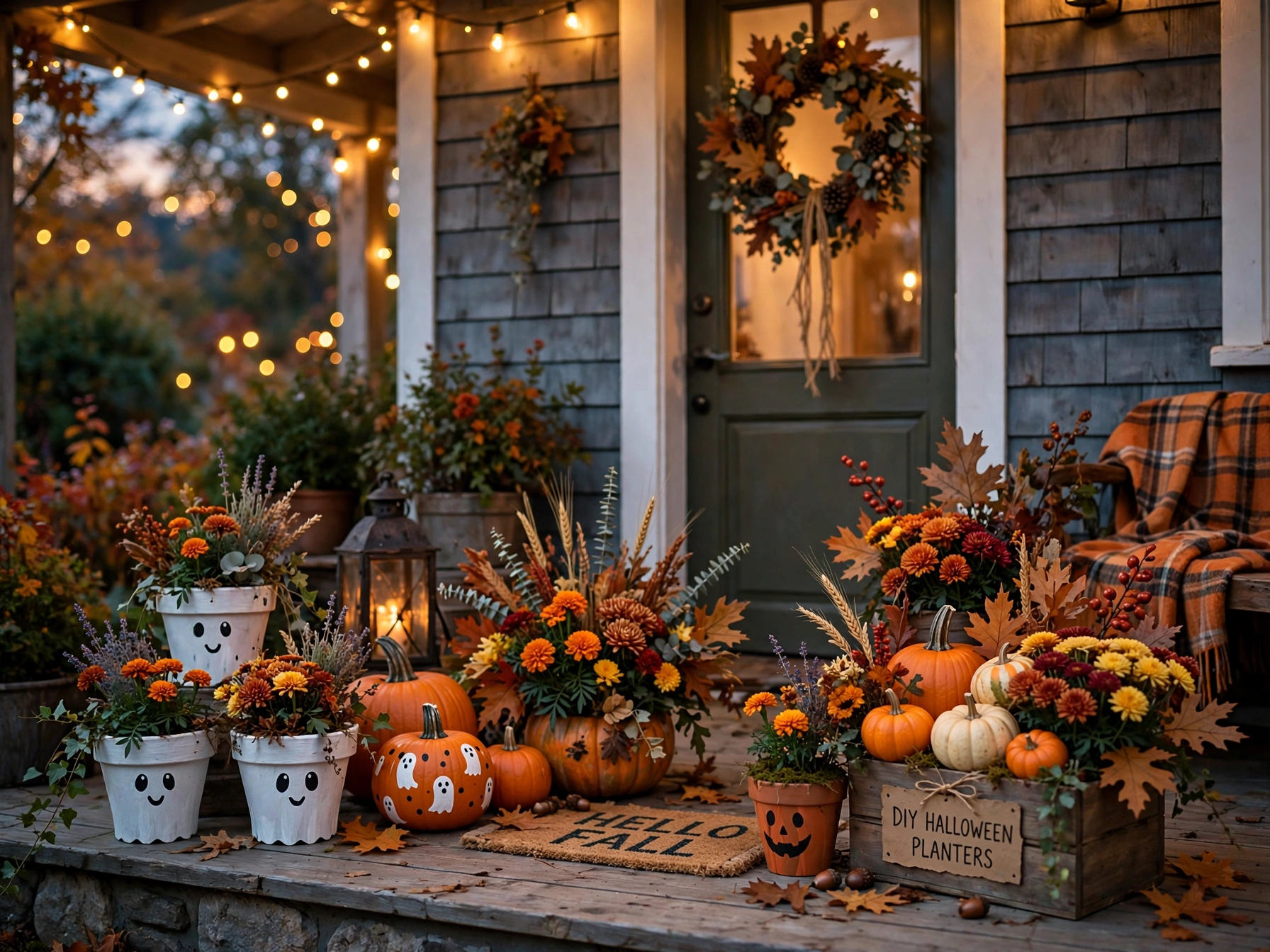 DIY Halloween Planters: 8 Spooky Pot Ideas Spooky Halloween planters on a porch