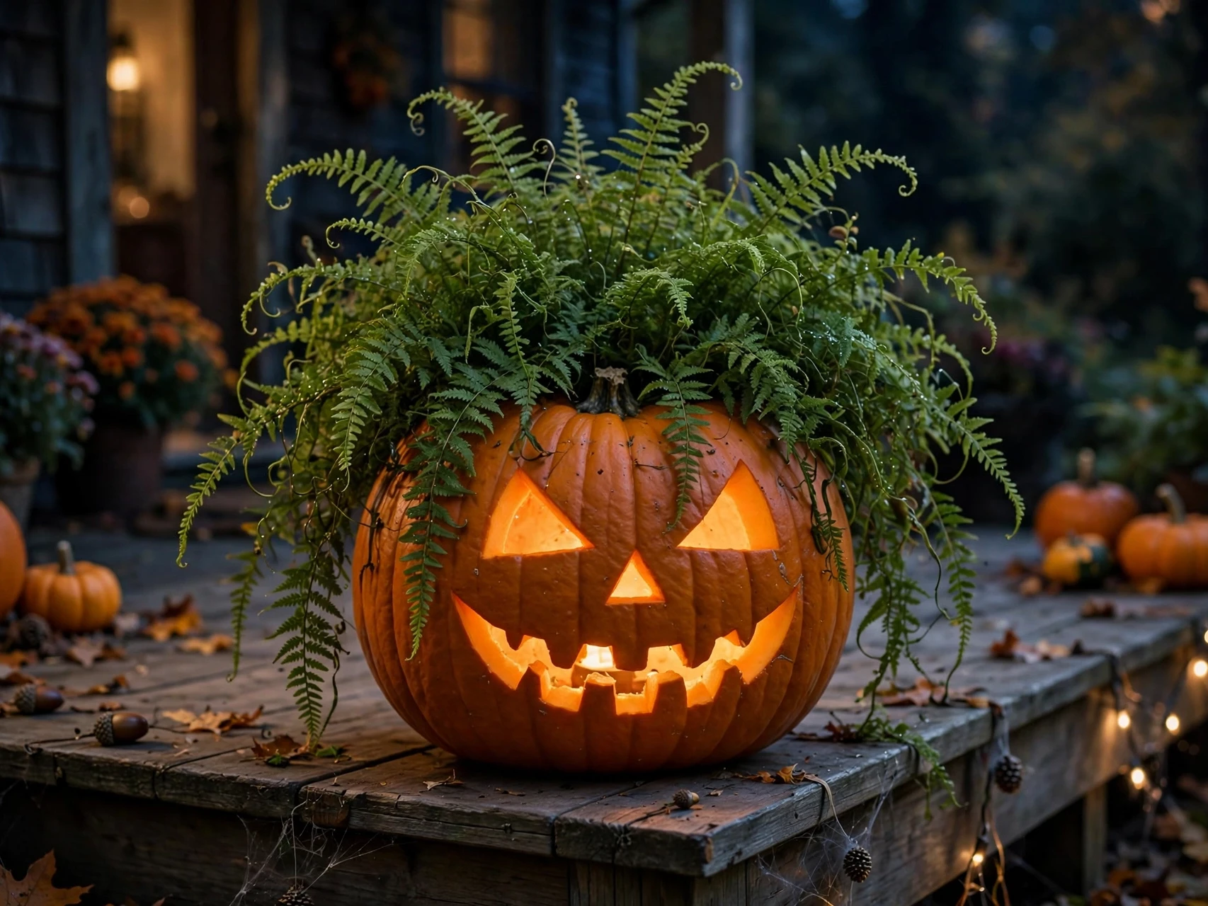 Carved Jack-o'-Lantern Planter