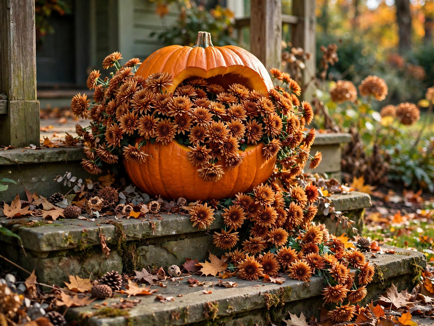 Mum-Filled Pumpkin