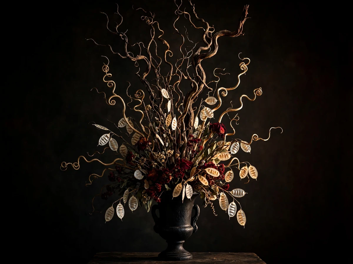 Halloween Flower Arrangements: 10 Spooky Bouquet Ideas Dried and Twisted Branches Arrangement