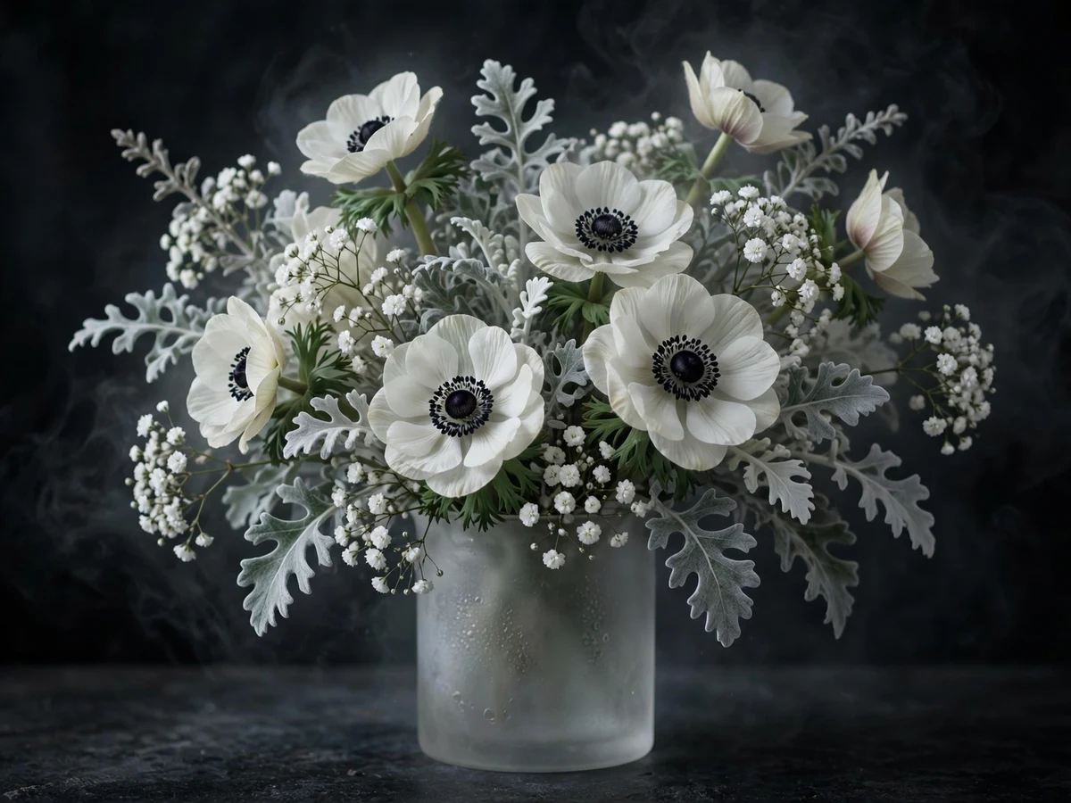 Halloween Flower Arrangements: 10 Spooky Bouquet Ideas Ghost-White Blooms Arrangement