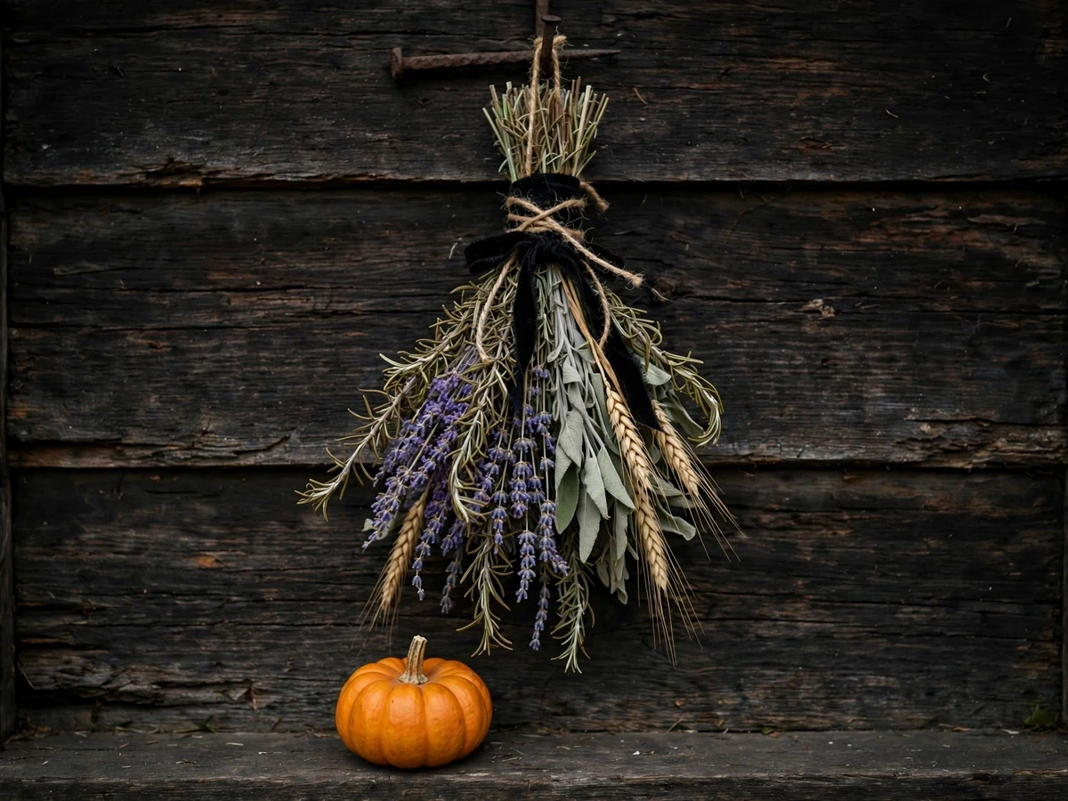 Halloween Flower Arrangements: 10 Spooky Bouquet Ideas Witchy Herb Bundle Arrangement