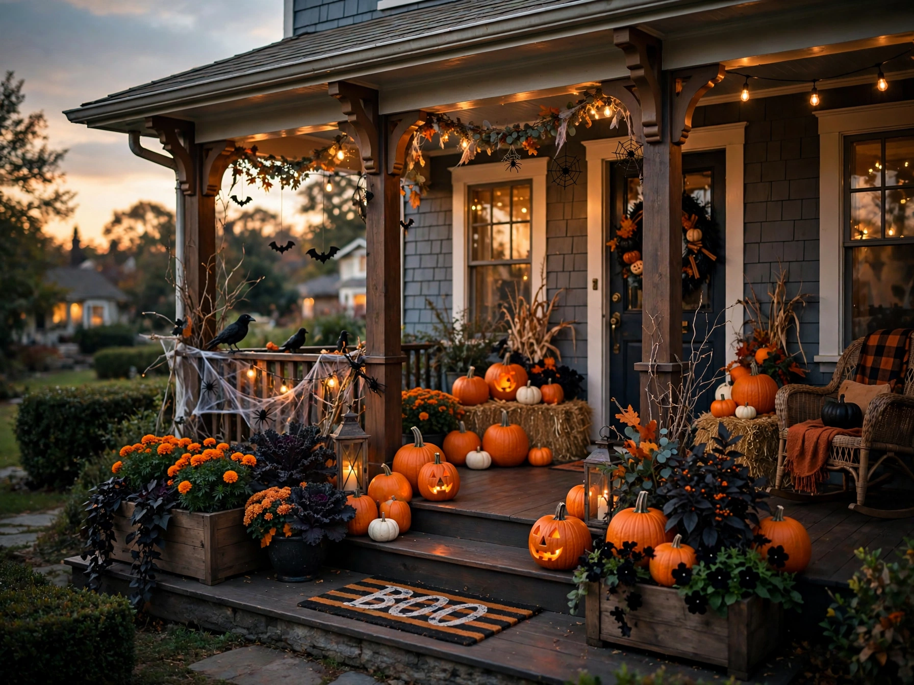 Halloween Porch Decor: 10 Orange & Black Plant Combos
