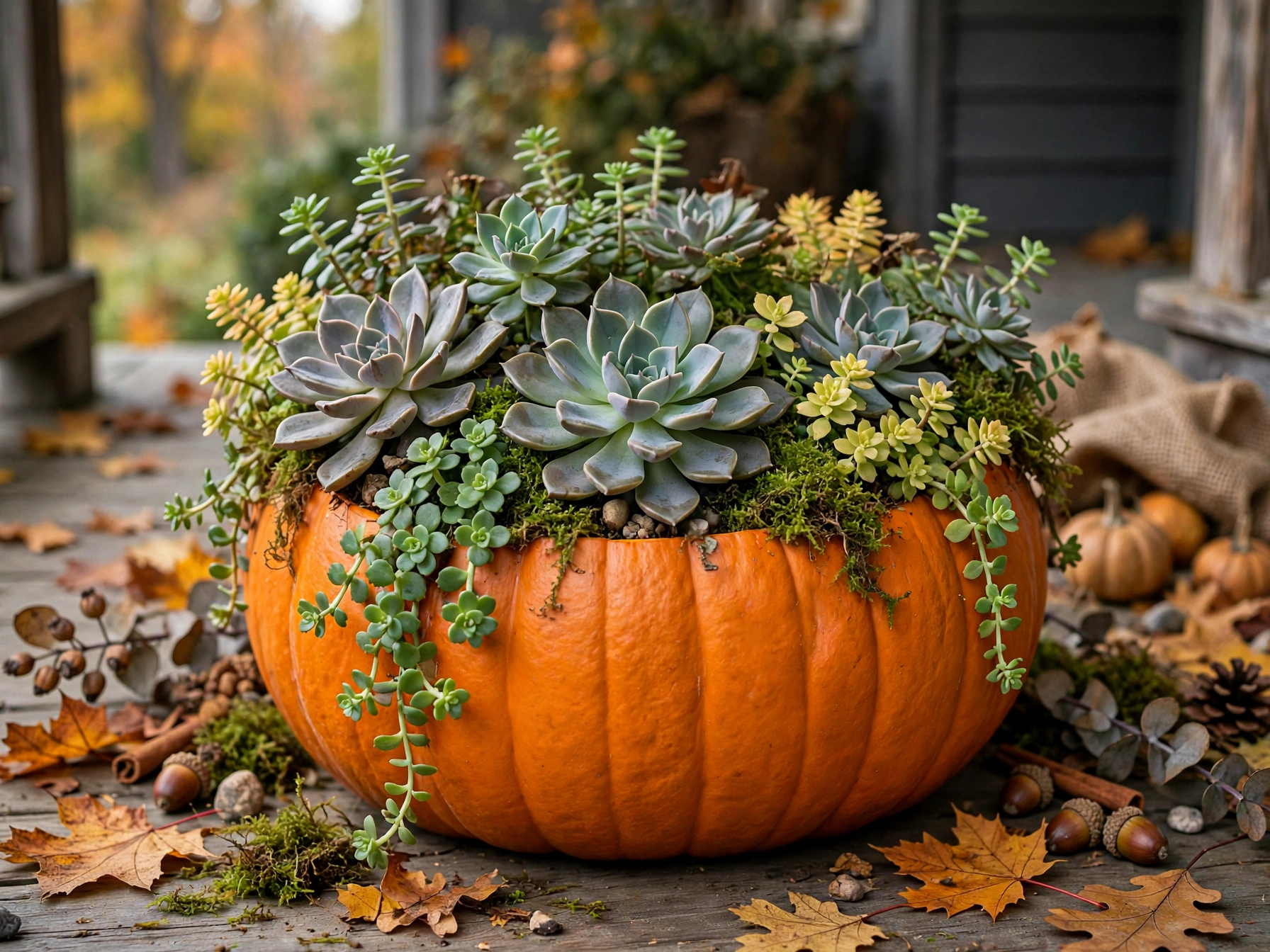 Pumpkin Succulent Planter