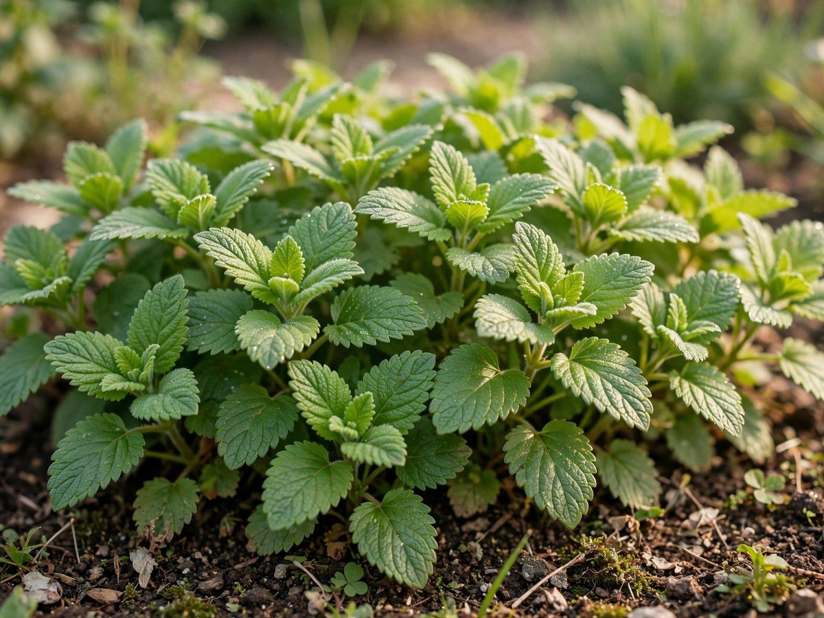 Best Medicinal Plants to Grow at Home Lemon balm leaves thriving in a sunny garden bed