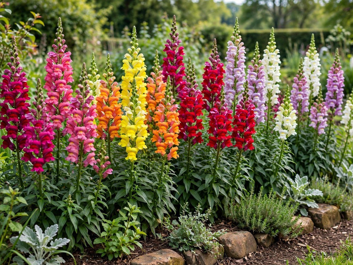 Colorful Garden Flowers You'll Love Tall snapdragon flower spikes in mixed bright colors