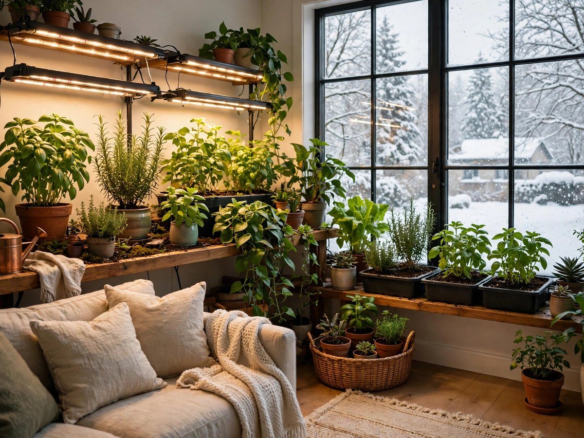 Winter Indoor Gardening with Grow Lights